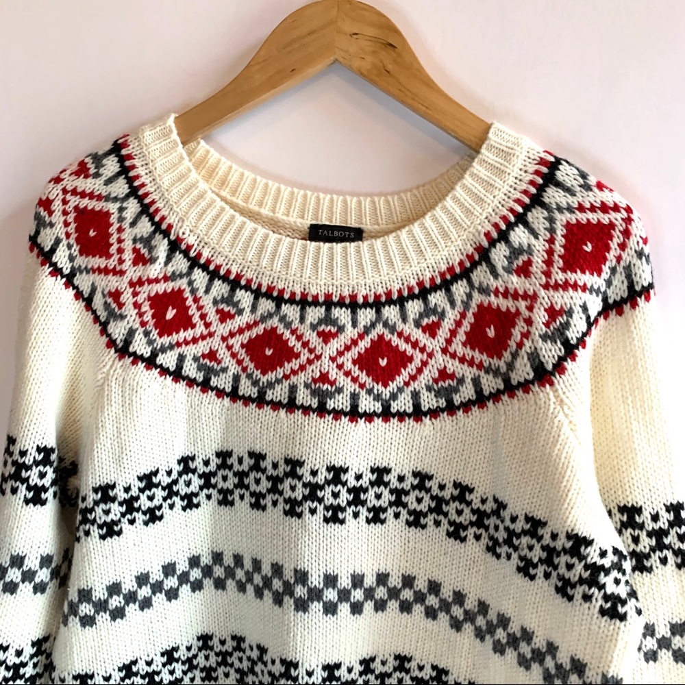 Talbots | Knit Scandinavian Crew Neck Sweater M